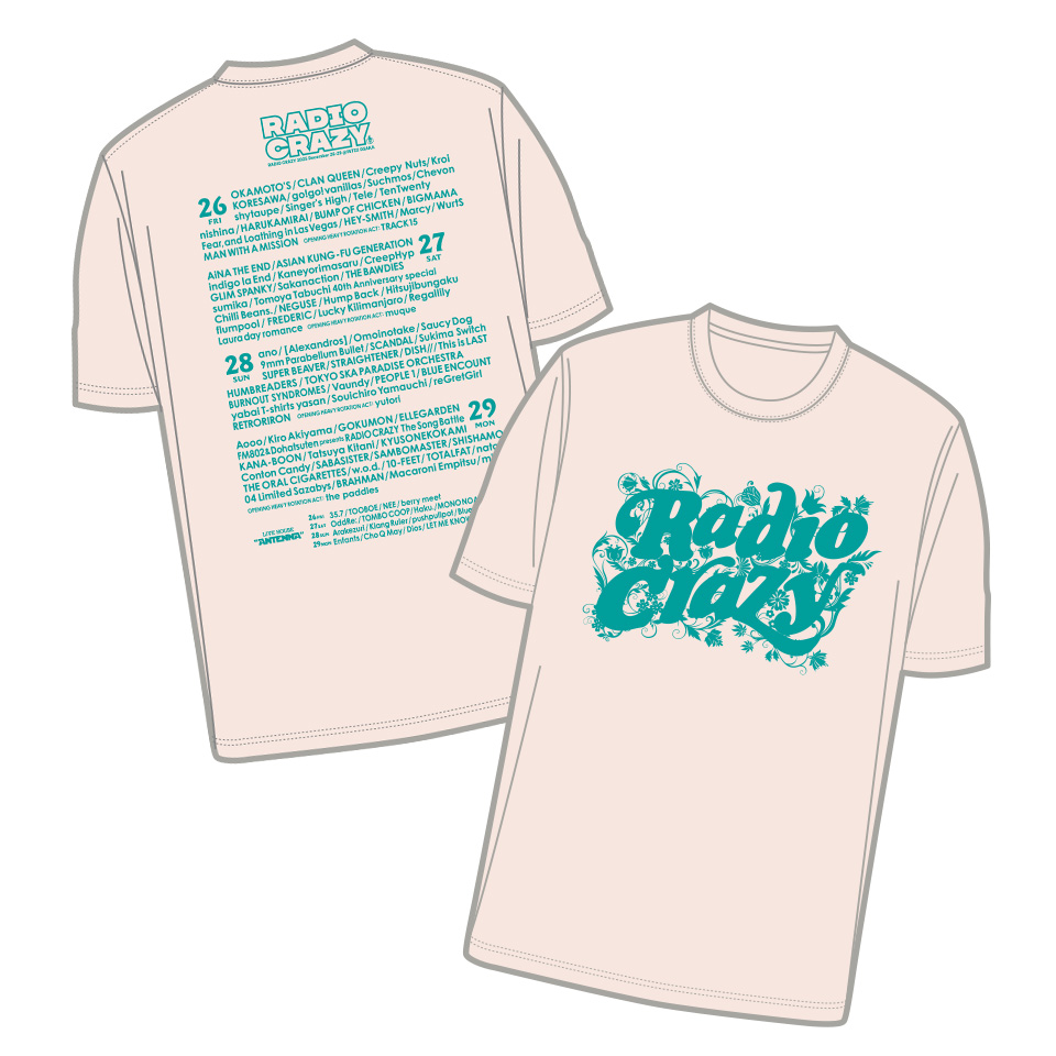 RADIO CRAZY 2025 花柄ロゴＴシャツ