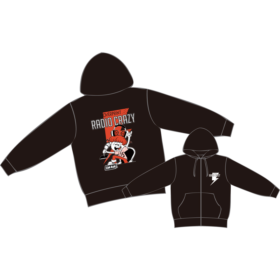 RADIO CRAZY × OVER PRINT Zip Hoodie＜ジップパーカー＞